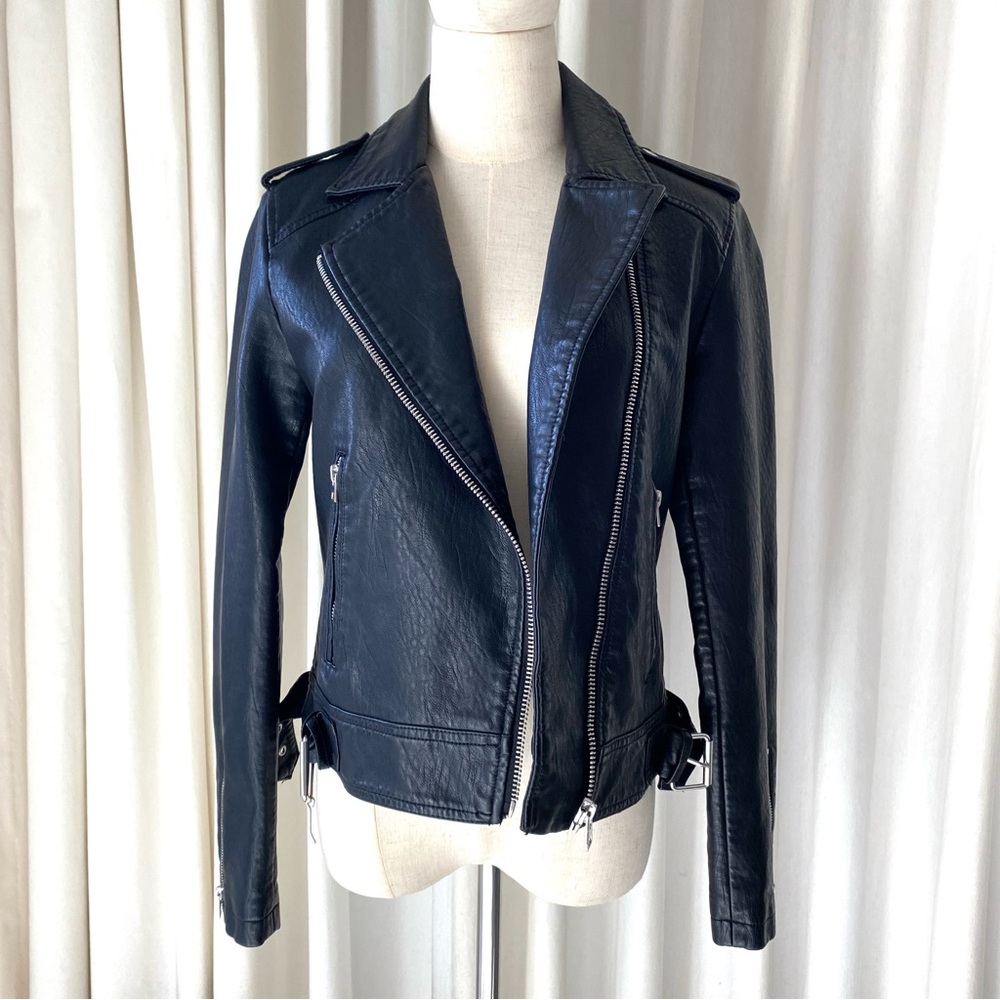 Topshop | Black | Faux Leather Jacket| Size 6